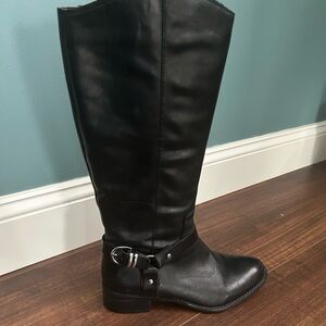 Franco Sarto Black Knee high Boots with Buckle